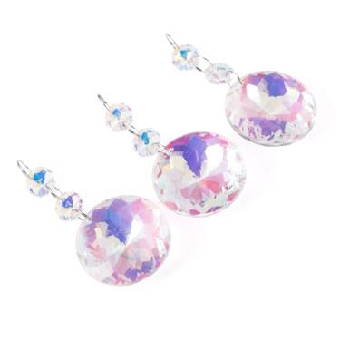 Imagem de 3 peças de cristal transparente prisma carmesim pingente de cristal apanhador de sol para decoração de casa janela interna ao ar livre jardim escritório carro