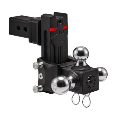 Imagem de Airbird Suporte de bola de engate de reboque ajustável com esfera dupla de 5 cm e 6 cm, queda de 12 cm, serve apenas para receptor de engate de 6 cm, AIMAL de 9071 kg - 2505