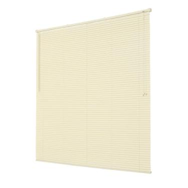 Imagem de Cortina Persiana Horizontal 25mm PVC com Alumínio 140x160cm -Ideal para Escritório Quarto Sala Cozinha Residencial (Bege)
