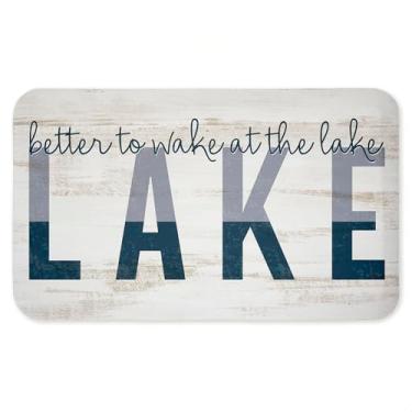 Imagem de Tapete antifadiga Better To Wake At Lake, tapete ergonômico acolchoado para cozinha e pé com suporte antiderrapante, tapete confortável ecológico, design por Kim Allen, 76 cm x 45 cm