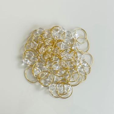 Imagem de Kit 50 Pçs Anel para Guardanapo 50 Lugares Cristalino 4x3cm Argola Dourada