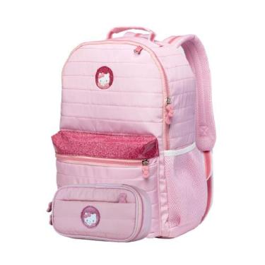 Imagem de Mochila Escolar De Costas + Estojo Duplo Hello Kitty Meninas - Xeryus,