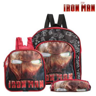 Imagem de Kit Mochila Escolar Pequena Homem de Ferro Vingadores Costa - TOYS 2U