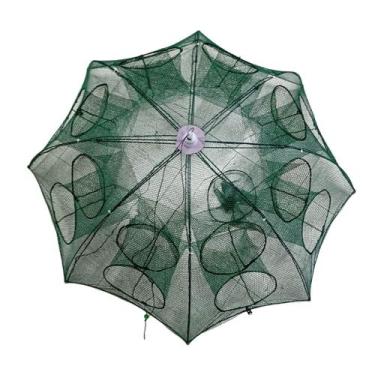 Imagem de Armadilha de Peixe Covo Rede Pesca 16 Furos Pescaria Iscas Camarao Lam