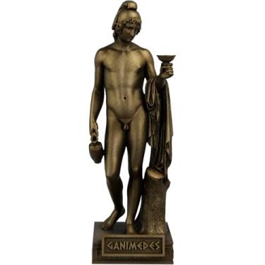 Imagem de Estátua Escultura Ganimedes - Herói Grego (Cor Ouro Velho)