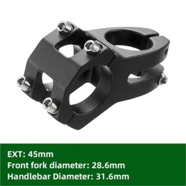 Imagem de Mesa de guidão Power Stem para bicicleta de estrada e mountain bike, com haste curta de 45 mm e ajuste de altura, 31,8 mm.(Black)