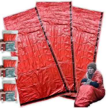 Imagem de Kit 3 Sacos Dormir LARANJA 210x90cm Emergência Reutilizável Sobrevivencialismo Camping Legendário Trekking Montanhismo