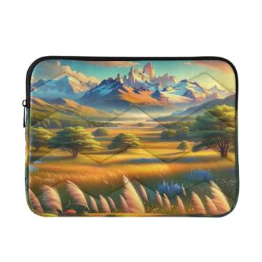 Imagem de GAIGEO Capa para laptop fina e leve com paisagem deslumbrante, bolsa de transporte durável para tablet de viagem para trabalho, bolsa masculina para laptop, de 13 a 14 polegadas