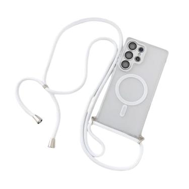 Imagem de Cordão ajustável com cordão para carregamento sem fio e capa protetora de lente para Samsung S25 S23 S24 Ultra S22 Plus, branco, para S25 Ultra