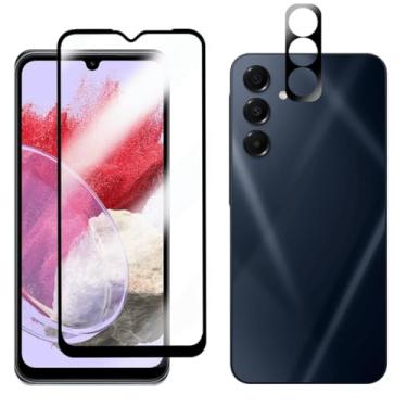 Imagem de Película de Vidro Temperado 3D para Galaxy M34, Proteção Total da Tela e Câmera, Resistência 9H, Transparente 99.9%, Anti-Impressão Digital