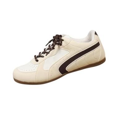 Imagem de Tênis feminino moderno casual primavera e verão confortável para treinamento alemão bico redondo sem cadarço casual, Bege, 38