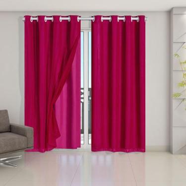 Imagem de Cortina Blackout PVC com Tecido Voil 2,80 m x 2,30 m - EDDI, Pink