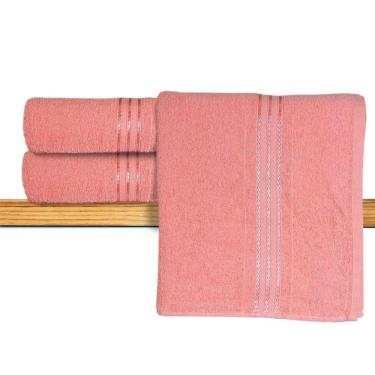 Imagem de Toalha de Banho Adriana II 100% Algodão Rosa Shell 63x120cm – Sisa