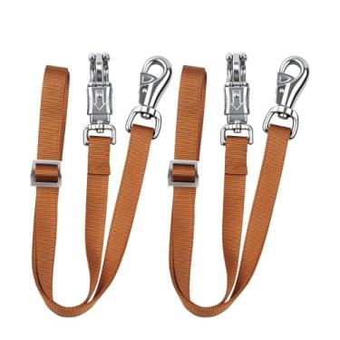 Imagem de HackFond Gravatas cruzadas para cavalo, laço de reboque de nylon com encaixe de pânico de liberação rápida e acessórios de reboque de cavalo, comprimento ajustável de 108 a 185 cm, suprimentos para