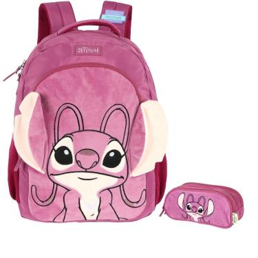 Imagem de Kit Mochila de Costas e Estojo Peluciada Stitch-Feminino