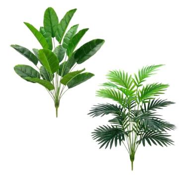Imagem de XZJMY Falso pássaro do paraíso planta falsa majestade palmeiras plantas artificiais com 18 folhas, tropical para casa, escritório, loja, quarto, sala de estar, varanda e decoração