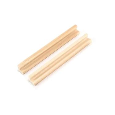 Imagem de 2 peças de suporte de azulejo de madeira Scrabble Letter Tile Holders Bandeja de madeira para artesanato e azulejos de letras, 19 x 2 x 1,7 cm