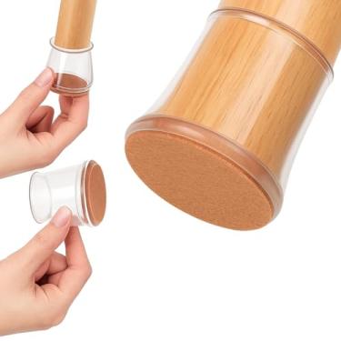 Imagem de Kit 8 Protetores para Pé de Móveis Silicone Transparente 4x3,5cm Antiderrapante Ideal para Cadeiras e Mesas Protetor Flexível e Adaptável para Pés Redondos e Quadrados