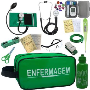 Imagem de Kit Enfermagem Aparelho Pressao Esteto Medidor Glicose Multi PAMED - P