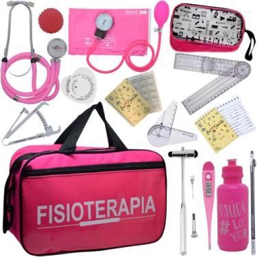 Imagem de Kit Bolsa Fisioterapia Acadêmico Goniômetro Martelo Buck Fita Antropom