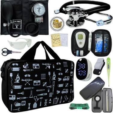 Imagem de Kit Enfermagem Aparelho Pressao Esteto Completo Promocao Top - Love Sa