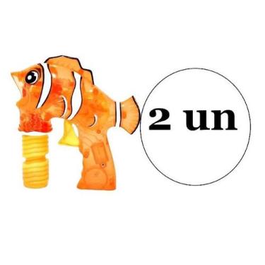 Imagem de Kit 2 Lanças Bolhas de Sabão Peixe Palhaço Laranja Manual - glownfish