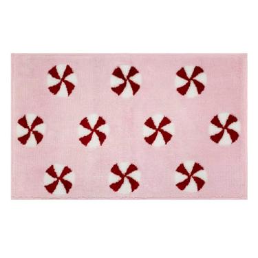 Imagem de Avanti Linens - Tapete de banheiro, 100% poliéster tufado com forro antiderrapante, decoração de casa de férias (rosa candy, 51 x 81 cm)