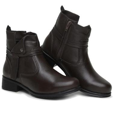 Imagem de Coturno feminino preto sollano bota cano curto botinha de ziper, Café,