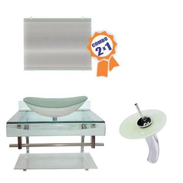 Imagem de Combo 2 em 1 - Gabinete 70cm Holanda + Torneira Ibiza - EKASA, Branco