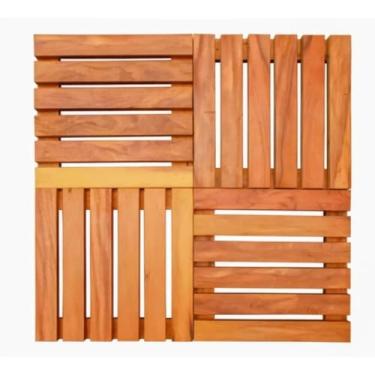 Imagem de Kit Deck Modular de Madeira 30x30 Treliça Cor Natural Pinus