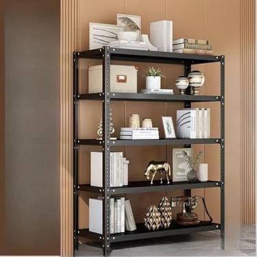 Imagem de Rack de Armazenamento em Aço com Prateleiras Ajustáveis Estante Multifuncional para Organização(Preto 5 Divisórias100*40 * 180cm)