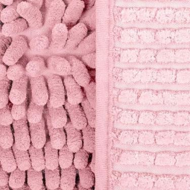 Imagem de Kit 4 Tapete Banheiro 40x60 Antiderrapante Bolinha Microfibra Macarrão Luxo (3 unid,Rosa Bebê)
