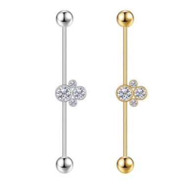 Imagem de LOMISS PIERCING TRANSVERSAL AÇO CIRURGICO PVD INDIANO ZIRCÔNIA 1,2X36X5/5 (PRATA)