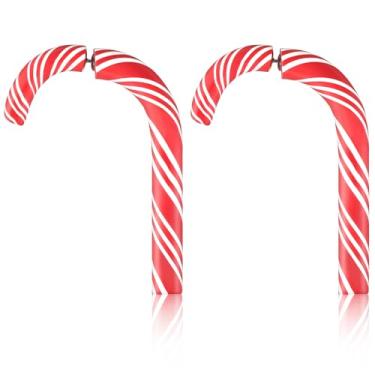 Imagem de TUCEWP Brincos de Natal de bengala doce para mulheres, brincos de Natal vermelhos e brancos, presentes de Papai Noel, presentes de elefante branco para festa de Natal, festivais de inverno, acessórios