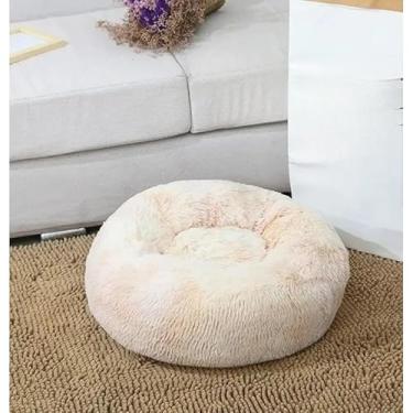 Imagem de Caminha Pet Nuvem Tie Dye Rosa para Cachorro e Gato – Cama Pelúcia Felpuda Lavável(bege mesclado,50cm PP)