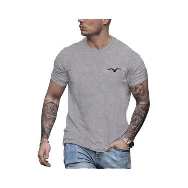 Imagem de Camiseta Masculina Slim Fit De Verão 100% Algodão Com Estampa Gráfica 