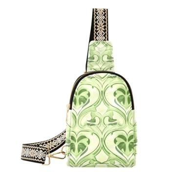 Imagem de CEBUGI Shamrocks pequena bolsa tiracolo feminina de couro, pochete transversal para trilhas, viagens ao ar livre