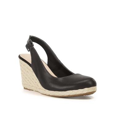 Imagem de Coutgo Sandália feminina de salto plataforma com bico fechado, Preto, 37