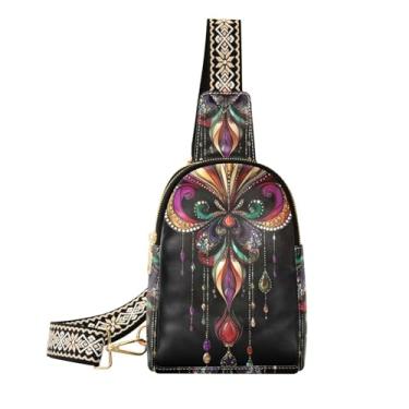 Imagem de CEBUGI Fleur De Lis pequena bolsa tiracolo feminina de couro, pochete transversal para trilhas, viagens ao ar livre