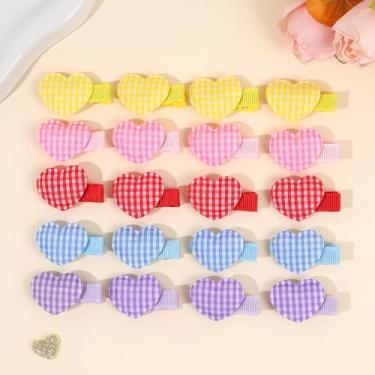 Imagem de 20 clipes de cabelo para meninas, acessórios de cabelo para meninas, acessórios de cabelo para cabelos grossos, rosa, roxo, azul, xadrez amarelo