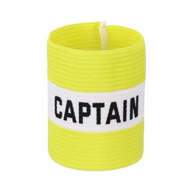 Imagem de YELARXI Braçadeira Capitão, Braçadeira de Capitão de Futebol Elásticas Ajustáveis Braçadeiras Líder Team Sport Rugby Player Band 10,4 x 8,6 cm e Amarelo/Branco Ajuste para (Treinamento de Futebol