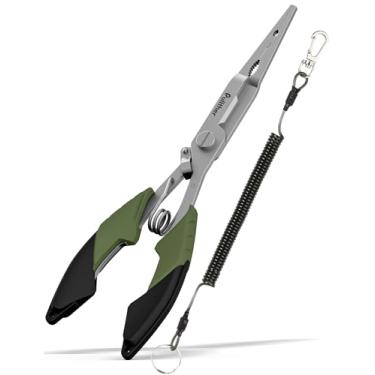 Imagem de pullther fishing Equipamento de pesca, alicate de pesca removedor de gancho, ferramentas de pesca de aço inoxidável, multiferramenta para água salgada e doce