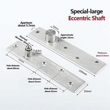 Imagem de Dobradiças de porta invisível 270/360 graus dobradiça de eixo de aço inoxidável mais eixo pesado dobradiça oculta porta eixo excêntrico eixo central