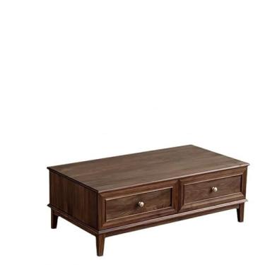 Imagem de Mesa central de madeira de cerejeira mesa de centro de madeira maciça com gaveta retangular simples mesa de chá móveis sala de estar mesa de chá mesa de quarto