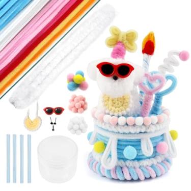 Imagem de TOAOB Kit de limpeza de cachimbo grosso com 110 peças, caixa de armazenamento para filhotes, feita à mão, hastes de chenille, série azul para projetos de artesanato DIY, decorações de casa