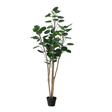 Imagem de SLGGPJBU Plantas falsas planta artificial estilo nórdico árvore artificial fortuna vaso grande simulação planta verde sala de estar lobby decoração árvore artificial plantas artificiais interior