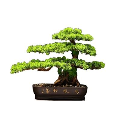 Imagem de Plantas artificiais grandes para uso interno, bonsai falso, árvore falsa, vaso de flores falsas, planta verde para casa de fazenda, rústico, decoração de quarto, bonsai, pinheiro