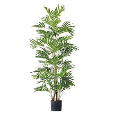 Imagem de SLGGPJBU Plantas falsas árvore artificial simulação árvore artificial em vaso folhas tropicais falsas ramos para decoração de festa na selva jardim plantas artificiais interior ao ar livre, 163 cm