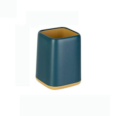 Imagem de U5GAAALPPQ9 Organizador de canetas, suporte para canetas, porta-canetas de dois tons, organizador de mesa, eficaz para vários comprimentos para canetas, réguas, copo de lápis (azul escuro1)