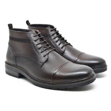 Imagem de Bota Masculina Democrata Astro Couro Cadarço Garage Confortável 301102-Masculino